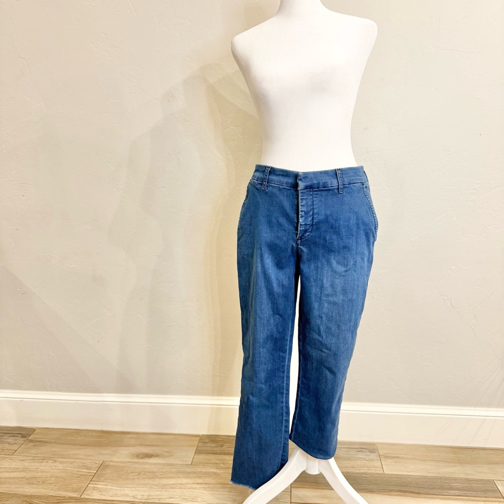 Frank & Eileen 8 Italian 1975 Straight Leg trouser chinos Jeans cropped raw edge
